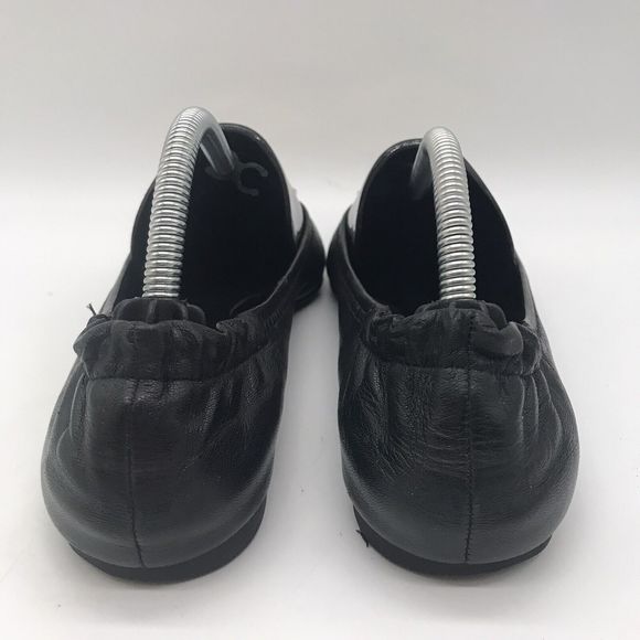 Tory Burch Classic Reva Butter Soft Leather Black Gold Ballet Flats Women's 6.5M - Picture 4 of 11